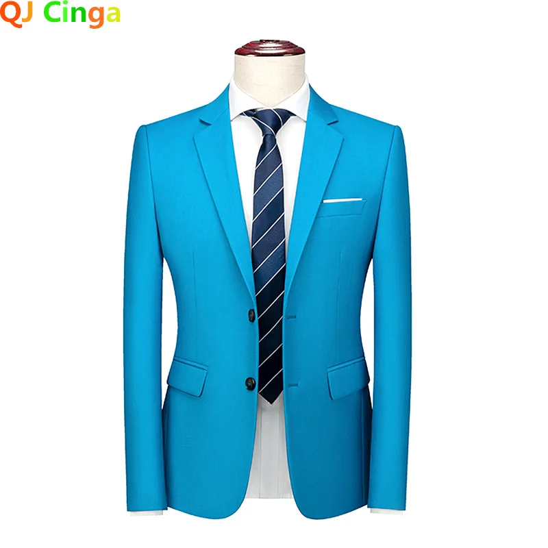 Men Suits Jackets Royal Blue Men Suit Jacket Suitable All Seasons Formal Coat Fashion Slim