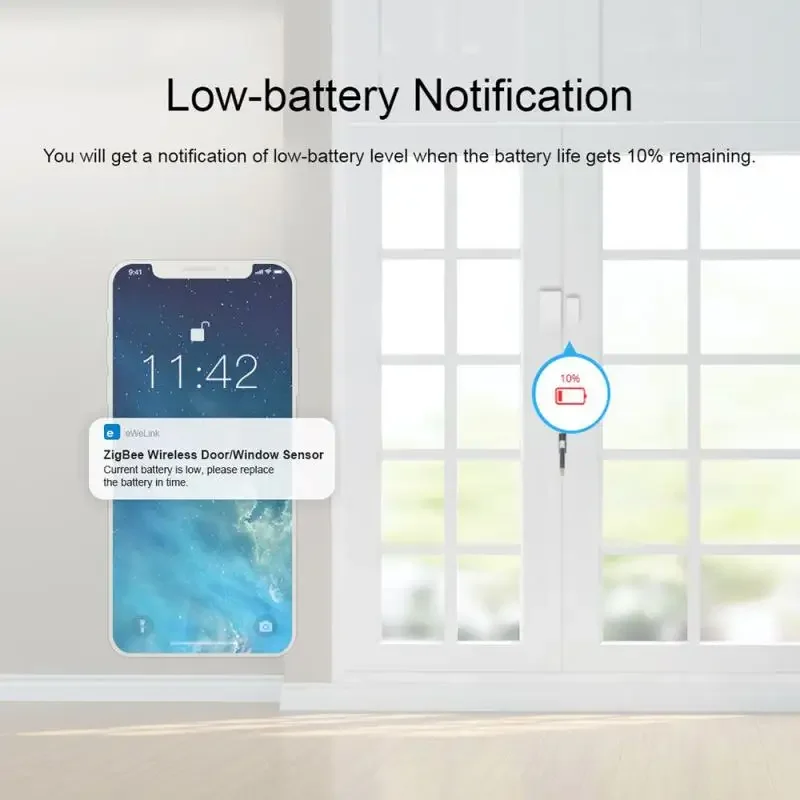 SONOFF SNZB-04P Zigbee Door Window Sensor Home Security Alarm Sensor Local Smart Scene Works with Smartthings Alexa Google Home smart door sensor