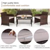 4 Pieces Outdoor Patio Furniture Sets Rattan Chair Patio Set Wicker Conversation Set Poolside Lawn Chairs Porch Poolside Balcony 4
