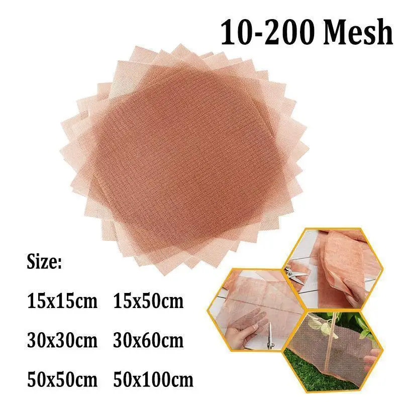 Copper Mesh Screen 10~200 mesh shielding cloth filter Coarse Dense Gauze Sieve Metal