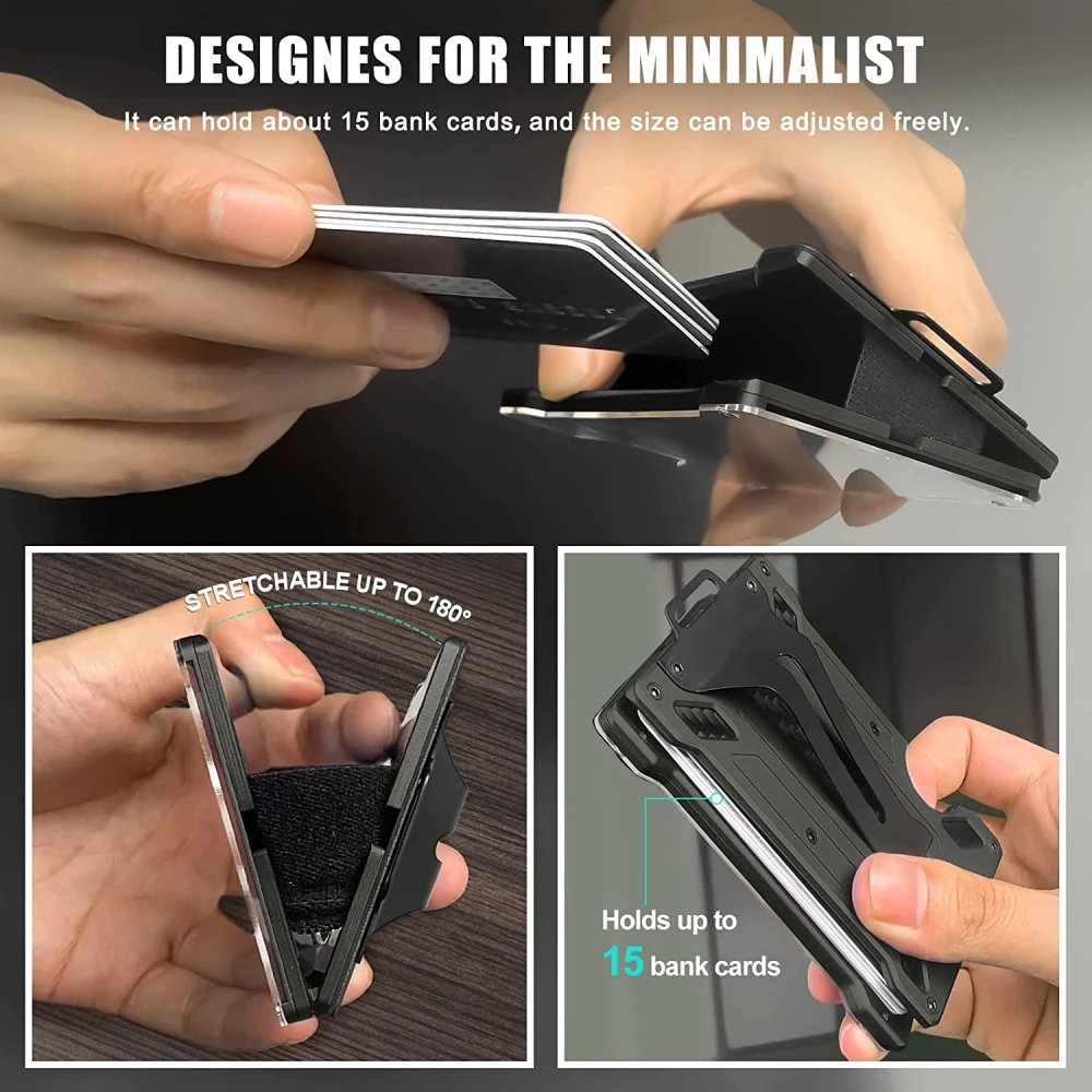 Buy Minimalist Wallet for Men- Slim Aluminum Metal Money Clip