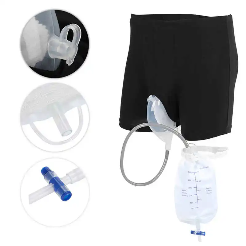 Reusable Urine Funnel Leg Bag Silicone Urine Funnel Pee Holder Collector with Catheter 500 ml Collector Capacity Pants male urine collector urine drainage bag holder