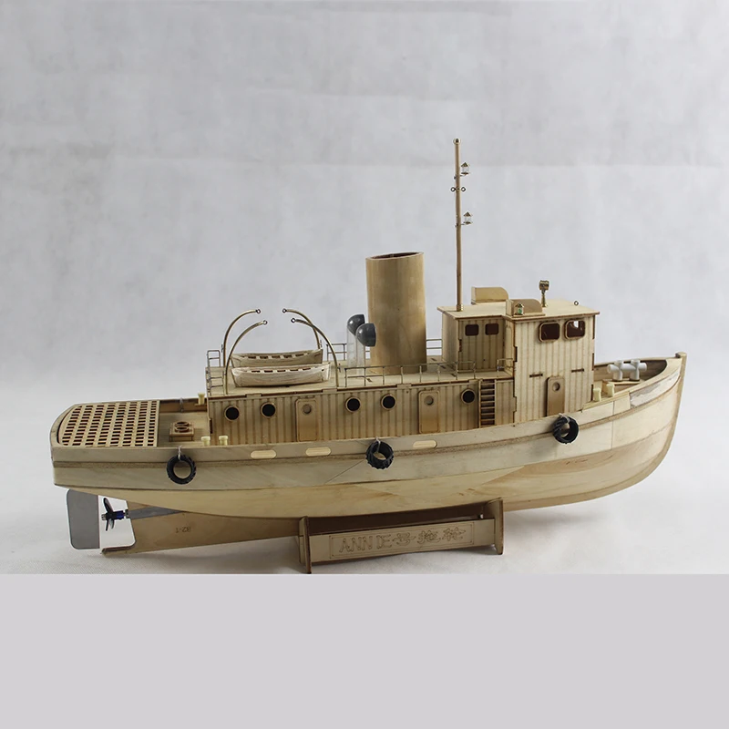 Annie Electric Remote Control Wooden Tug Sailboat Model Handmade DIY Assembly Kit Toys for Boys simulated sailboat model ornaments wooden craft fishing boat model mediterranean style boat fishing boat model