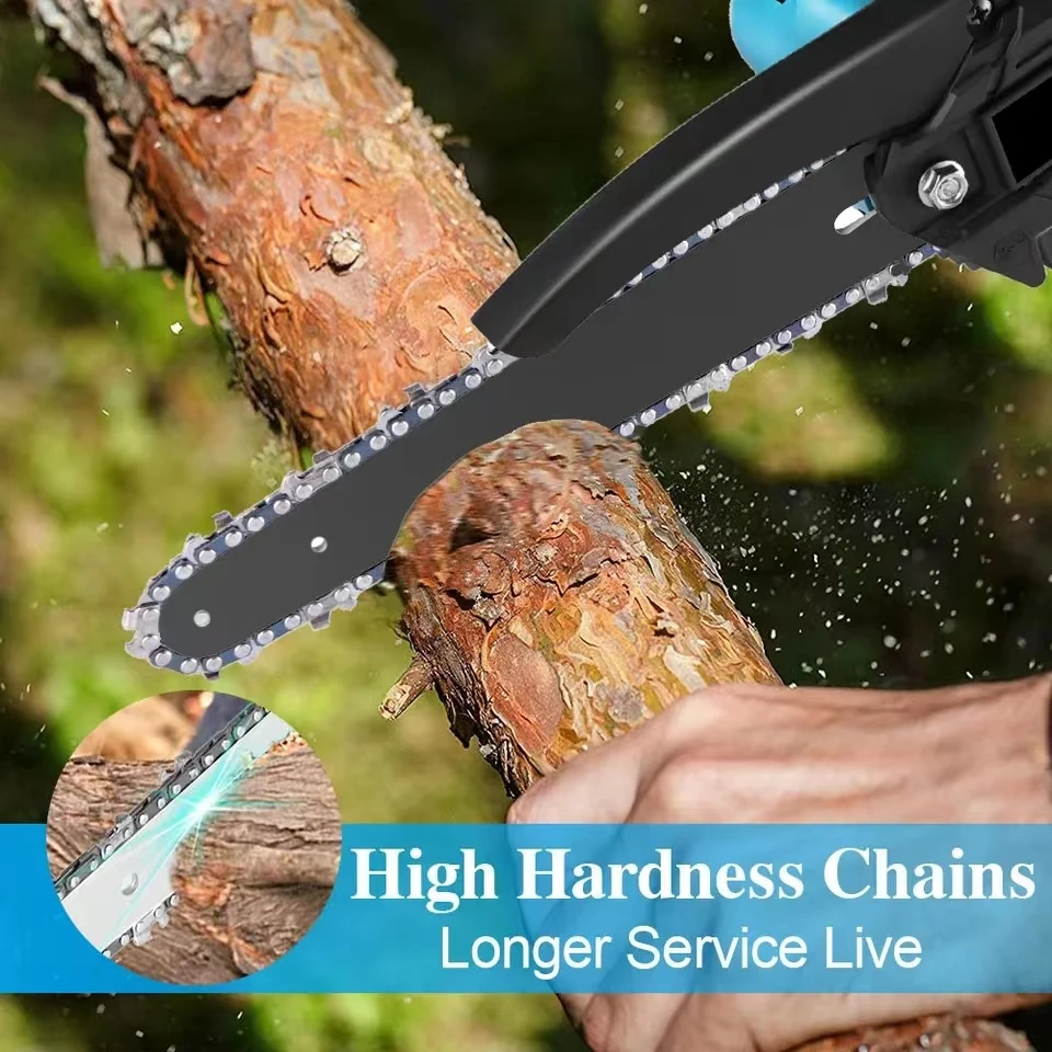 8 Inch Electric Chain Saw Handheld Portable Chainsaw Tree Wood Cutter Pruning Garden Power Tool Compatible Makita 18V Battery 4