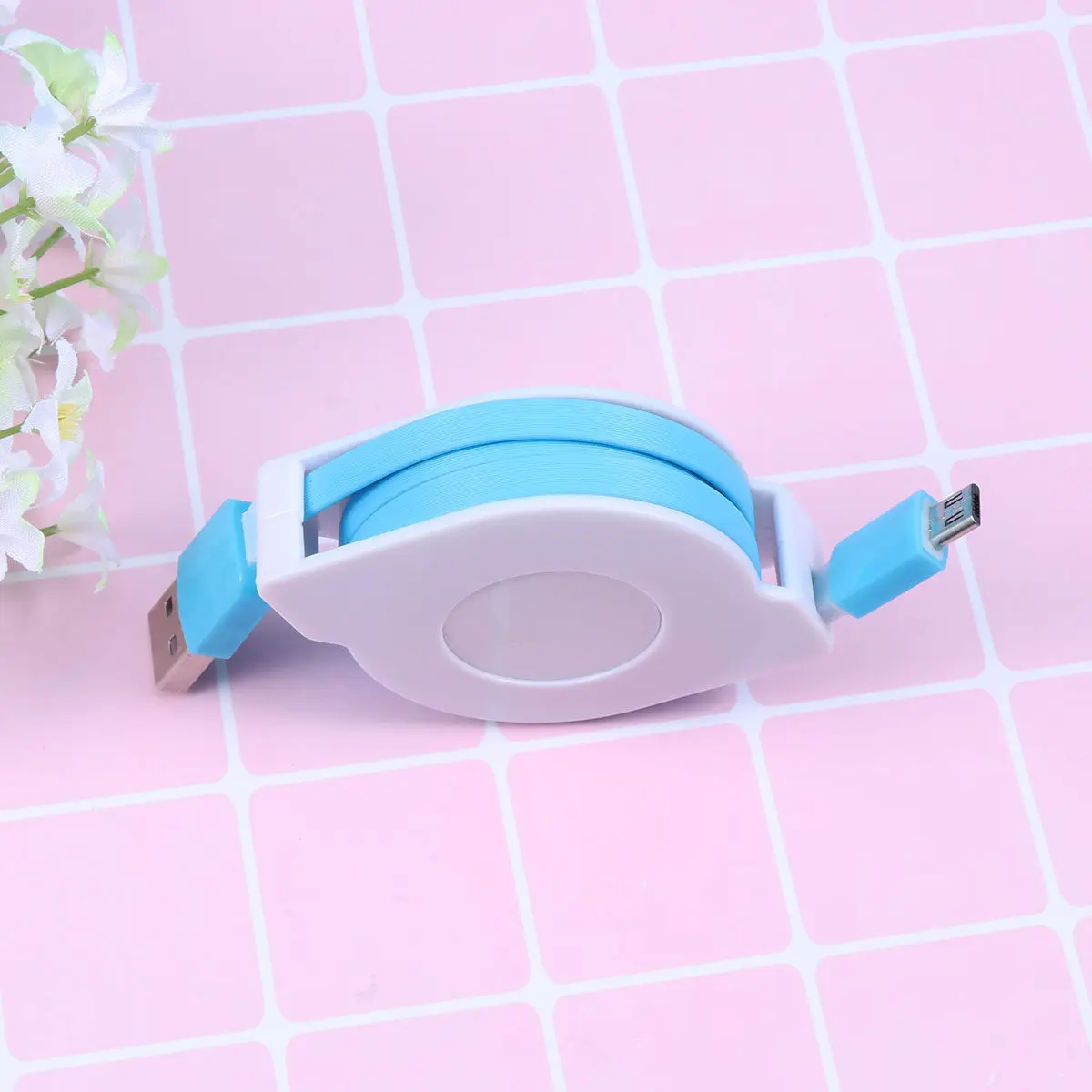 2M 접이식 USB 충전 케이블 빠른 데이터 동기화 코드 홈 오피스용 휴대용 소형 접이식 휴대폰