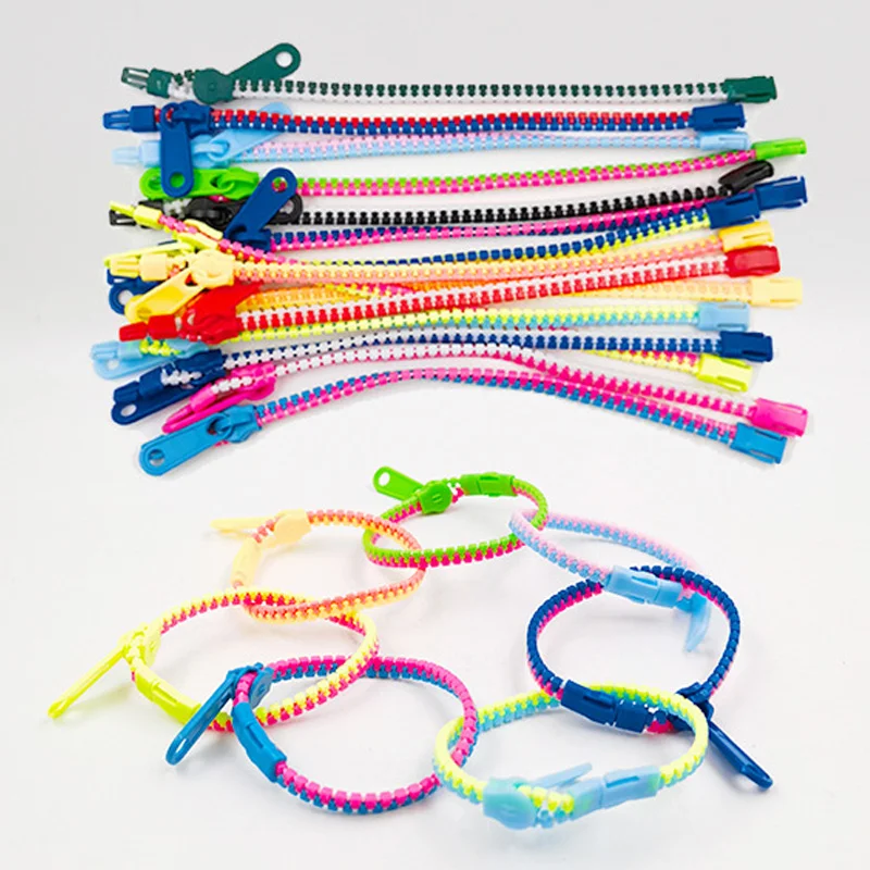 Candy Two-color Zipper Chain Bracelet sensory fidget toy anti stress toy fidget toy finger sensory toy Fidget Sensory Stress Relief Toys for Children with Autism Adults Anxiety Antistress Gifts