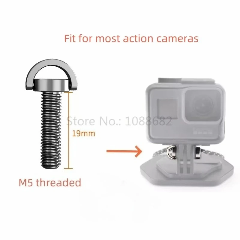 M5 19mm or 15mm Threaded Stainless Steel Foldable D Ring Screw Adapter For DJI for Gopro Insta360 Tripod Monopod Baseplate camera accessories