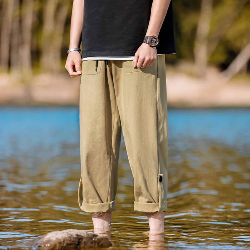 

Autumn Cotton Wide-leg Straight Pants Male Korean Fashion Loose Trousers Streetwear 2022 Men Casual All-match Jogging Sweatpants