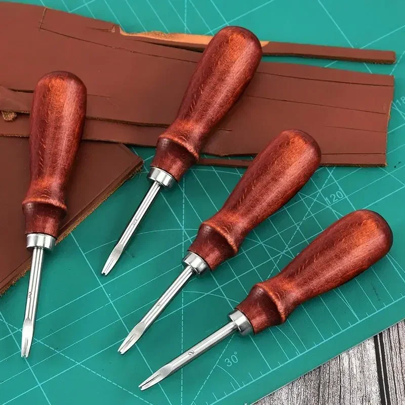 Leather Craft Tool 1pc Leather Edge Beveler Skiving Beveling Knife Cutting Wood Handle DIY Sewing