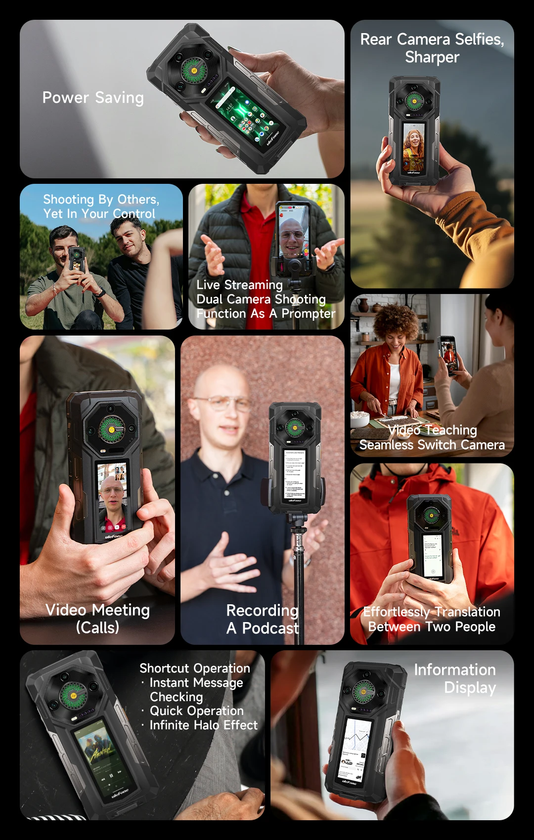 【2025 New】Ulefone Armor 33 Pro 5G Rugged Phone 25500 mAh 512GB ROM 120Hz Dual Screen NFC Android Smartphone MTK Dimensity 7300