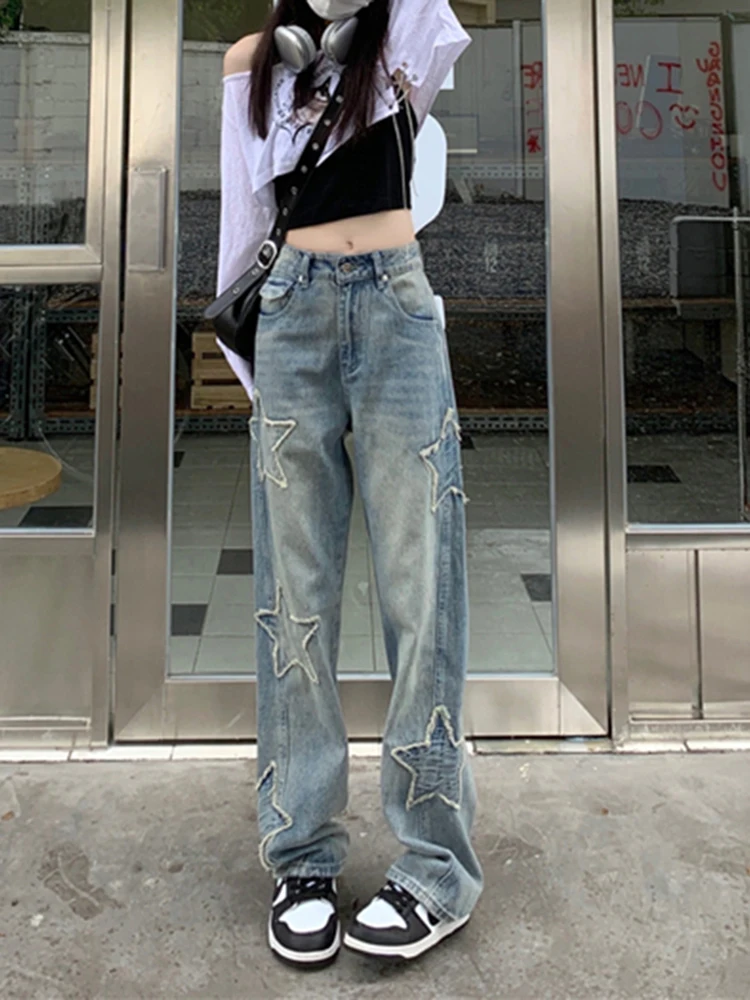 Blue Jeans Fashion Y2k Women High Waist Stretch Wide Leg Femme Trousers  Casual Comfort Denim Mom Pants Washed Jean Pants - Jeans - AliExpress