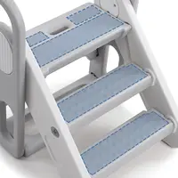 Foldable Toddler Step Stool for Bathroom Sink, Adjustable 3 Steps Ladder for Toddlers with Handles, Folding Nursery Step Stool 3