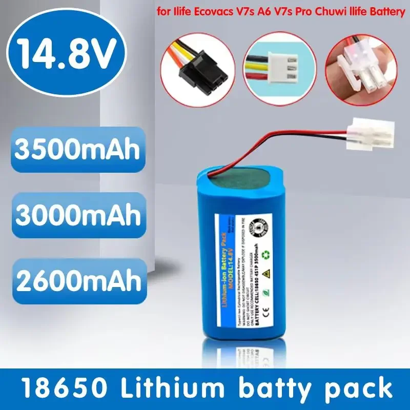 Литий-ионный аккумулятор для робота-пылесоса Xiaomi G1 MI, 14,8 в, 18650, 2600 мАч, 3500 мАч