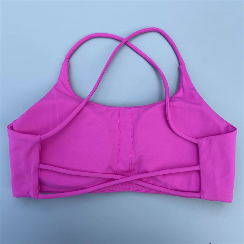 Women Sports Bra Sexy Cross Straps Back Fitness Bralette High Impact Gym Yoga Workout Crop Top Vest Push Up Running Underwear 5