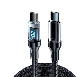 High - Power 120W Fast Charging Cable with LED Display - 1m (C - C)