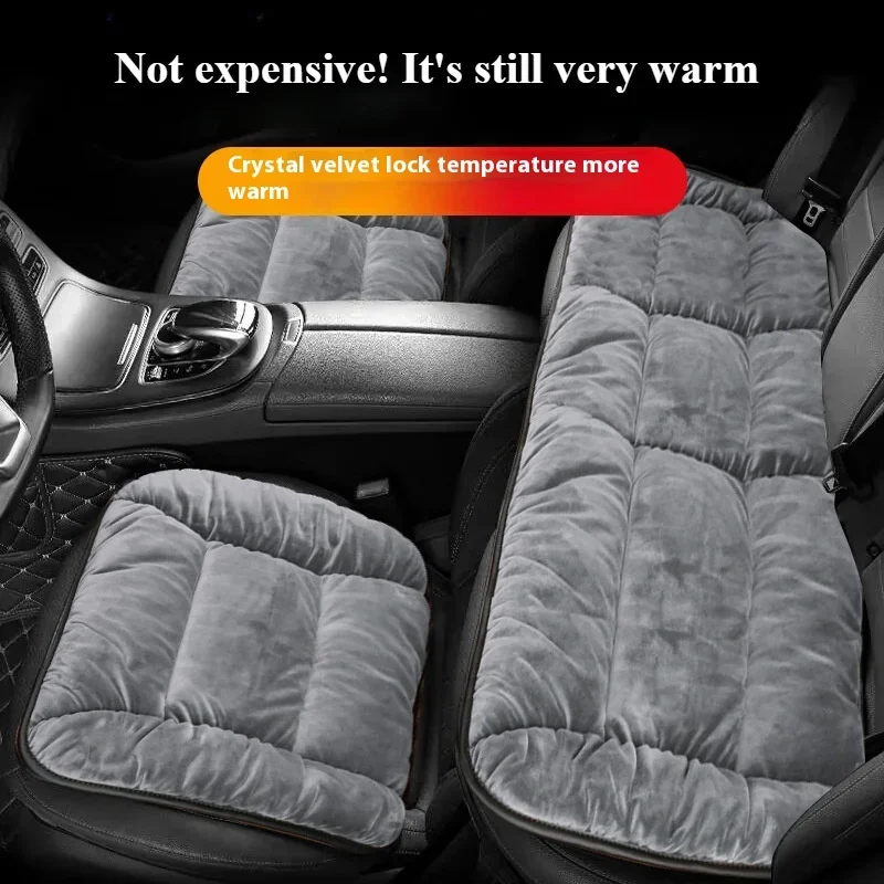 Universal Anti Slip Seat Cushion, Thickened and Warm, Winter Car Short Plush Car Seat Cushion Car Interior Accessories Cushion