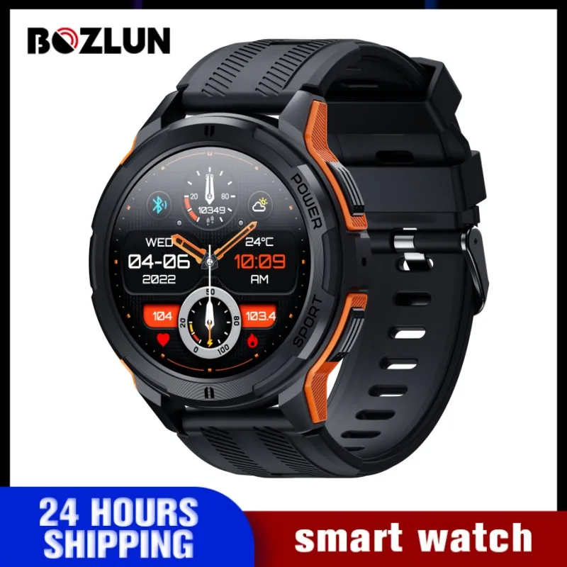 

Смарт-часы BOZLUN, 410 мАч, 1,43 дюйма, 1ATM, пульсометр, шагомер, Bluetooth