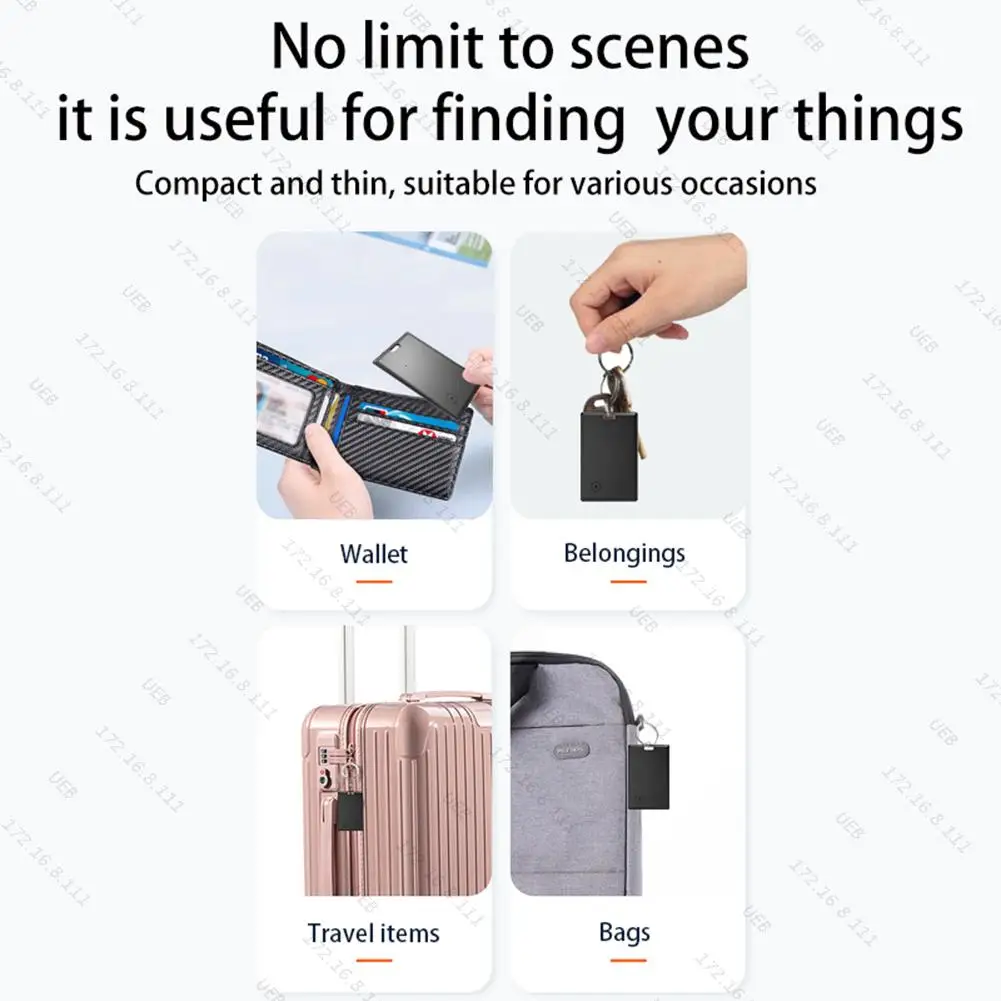 Smart Card Wallet Tracker Card Bluetooth-Compatible Thin GPS Item Finder Work with Find My for Luggage Purse Passport