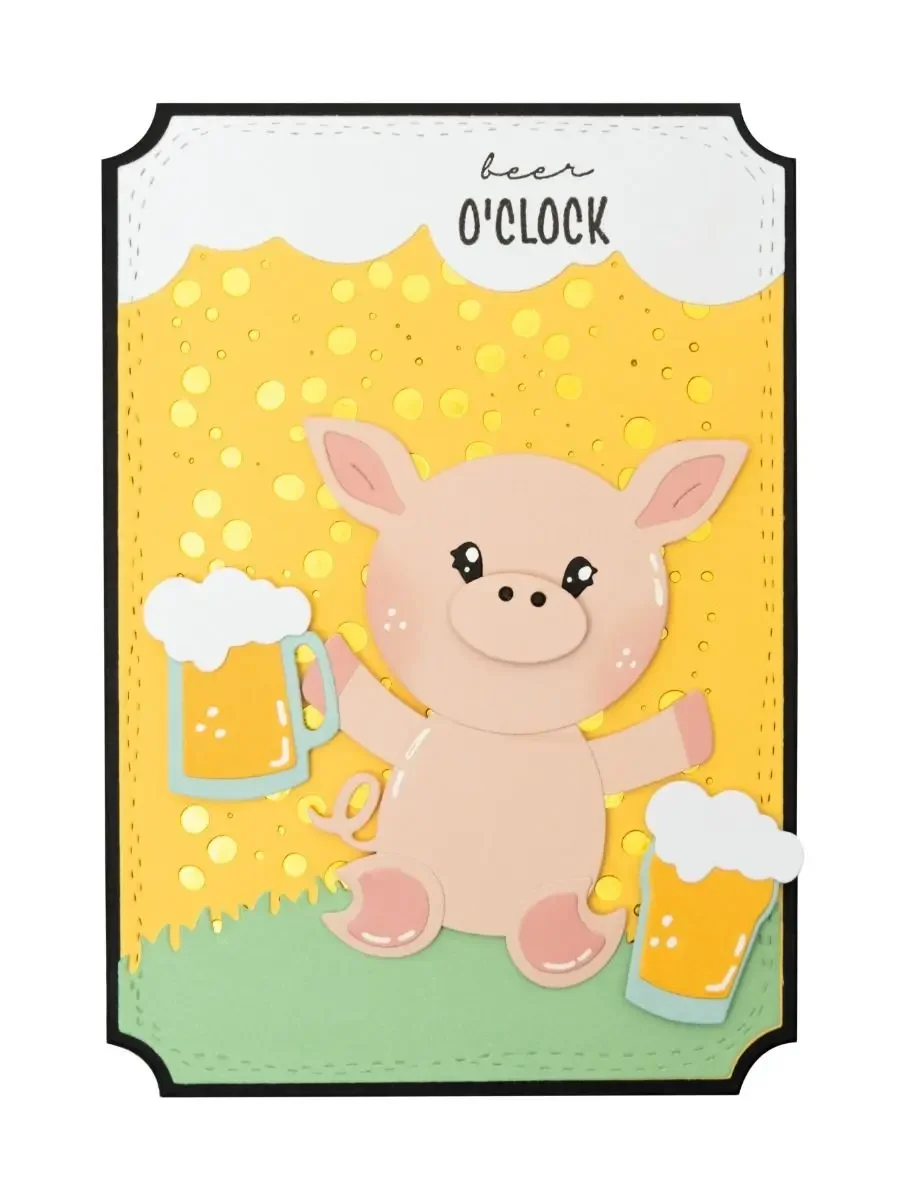 Beer and glasses Metal Cutting Frame dies Templates DIY Scrapbooking Paper Making Crafts Cuts metal cutting die