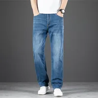 2026 Spring Summer Men's Business Straight Loose Fit Jeans High Quality Classic Style Fashion Denim Pants 1
