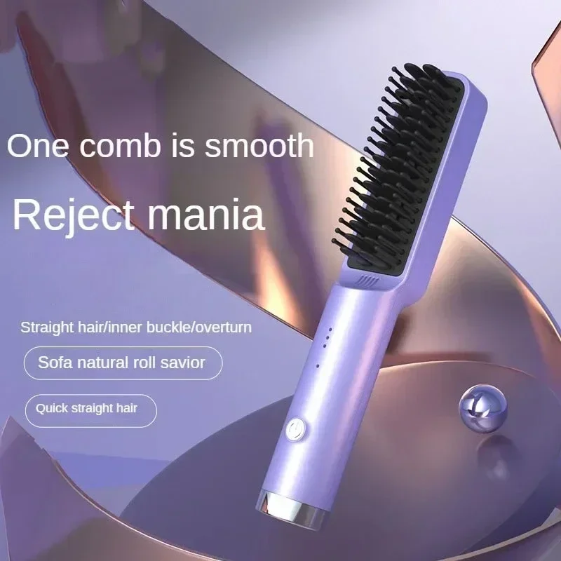 Electric Hair Straightener Comb Brush Curling Iron