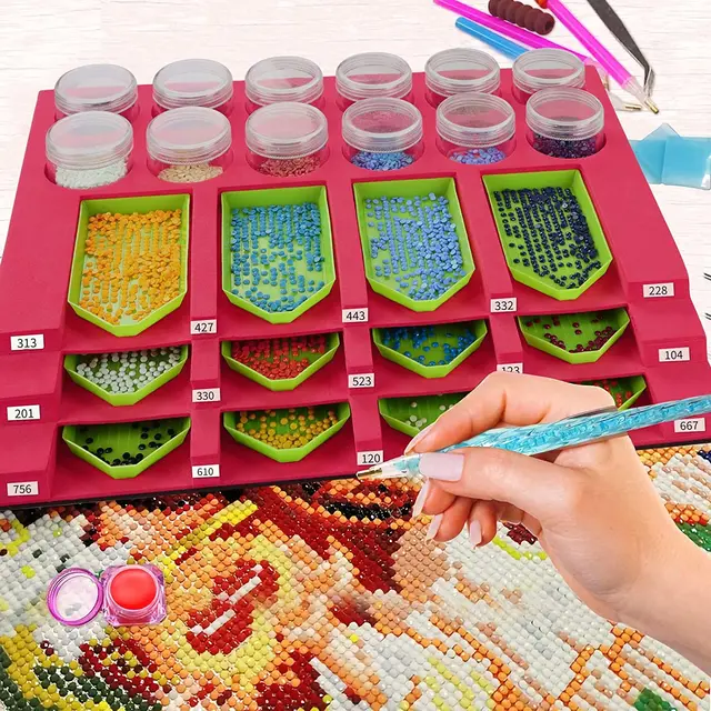 Diamond Painting Accessories Trays Organizer Diy Diamond Embroidery Tool  Storage Tray Drill Pen Storage Box Beading Storage Tray - Diamond Painting  Cross Stitch - AliExpress