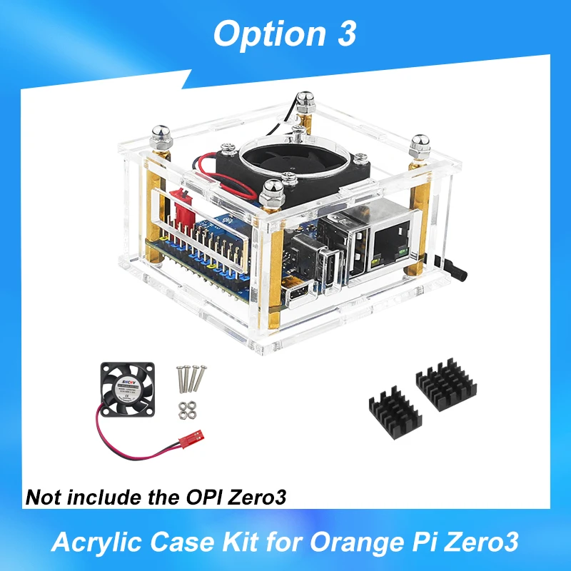 Transparent Acrylic Cooling Case with Optional Fan and Heatsink for Efficient Passive Cooling
