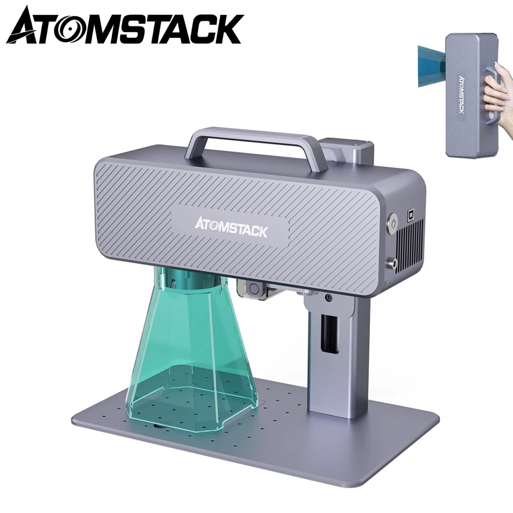 ATOMSTACK M4 Fiber Laser Marking Machine Mini Portable Desktop CNC Laser Engraver with 70*70mm Engraving Area for Metal Plastic