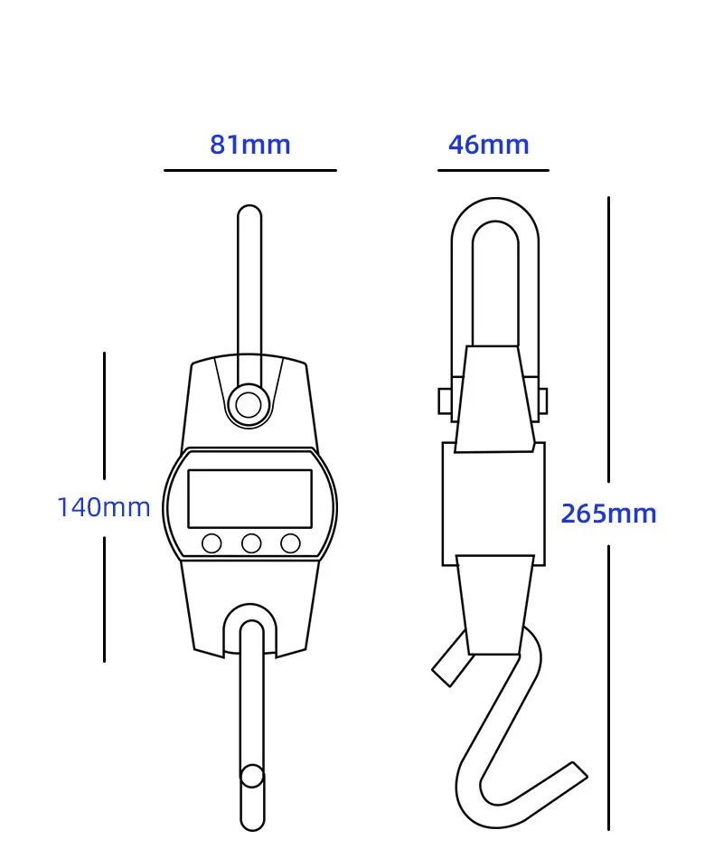 Tragbare Präzisions-Hängewaage, 200 kg/300 kg, wasserdicht/beständig, fallend, geeignet für Haushalt/gewerbliche/industrielle Zwecke – Detail 13