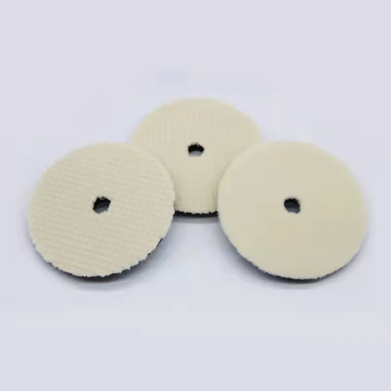 5/6Inch Japanese Polishing Wool Pad Buffer Woollen Polishing Pad For Automotive Scratch Removing with Hook& Loop Backer car polishing pad car polish pad wool polishing pad wool polishing head