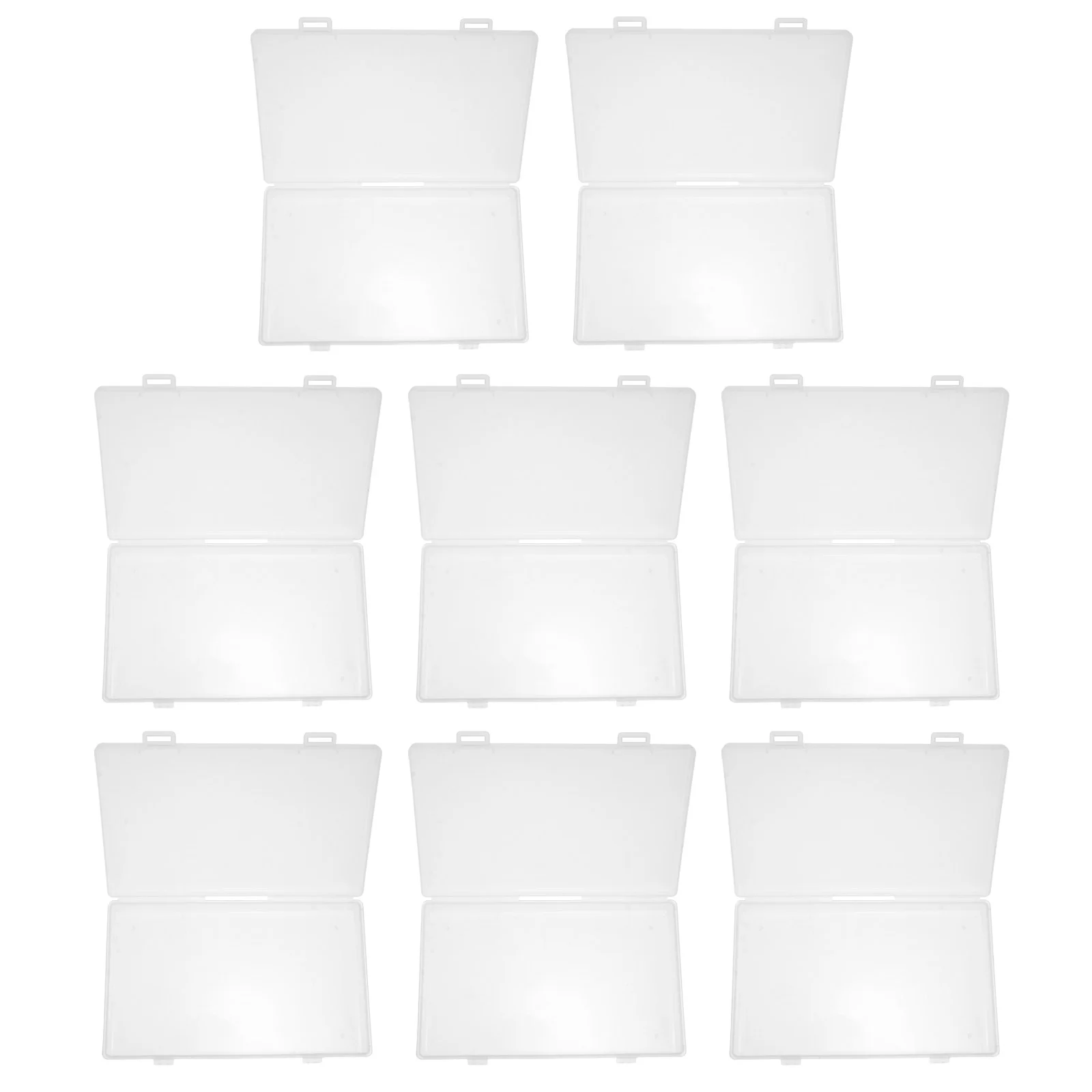 

8 Pcs Photo Storage Box Plastic Boxes for Cards with Cover Cases Photos Carry Rectangular Packing Postcards Containers