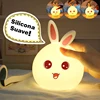 Clap Lamp Led Cute Rabbit Night Light Abs Silicone Usb Rechargeable Bedside Night Lamp Sensor For Kid Girl's Bedroom Decoration 4