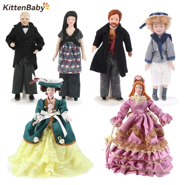 Dollhouse Miniature Doll People Model, vestido vitoriano menina, Uniforme  estilo britânico, Boy Toy, 1:12 - AliExpress