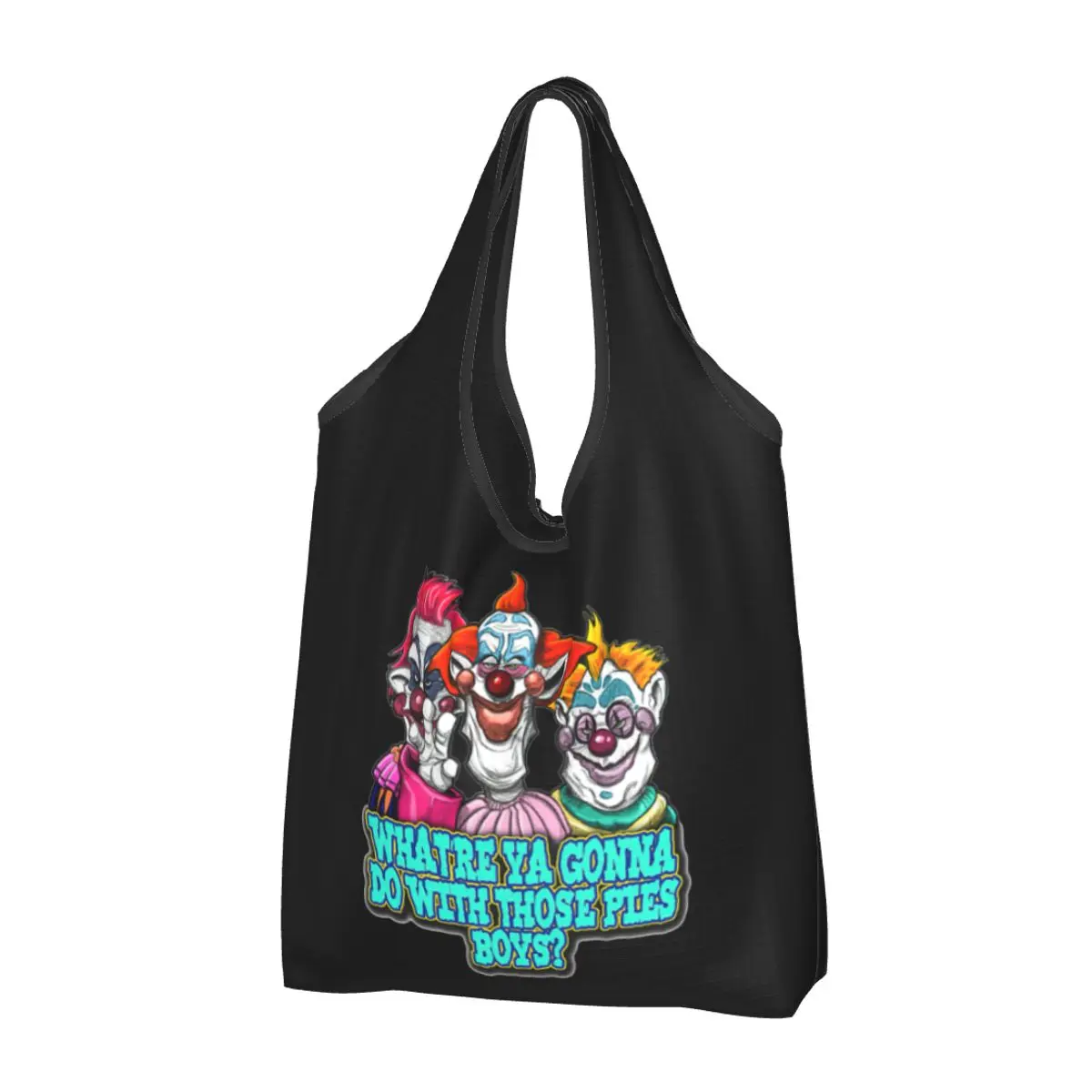 Killer Klowns Dallo Spazio Esterno Borse Per La Spesa Riutilizzabili Pieghevoli Capacità Di Peso 50Lb Eco Bag Eco-Friendly Ripstop