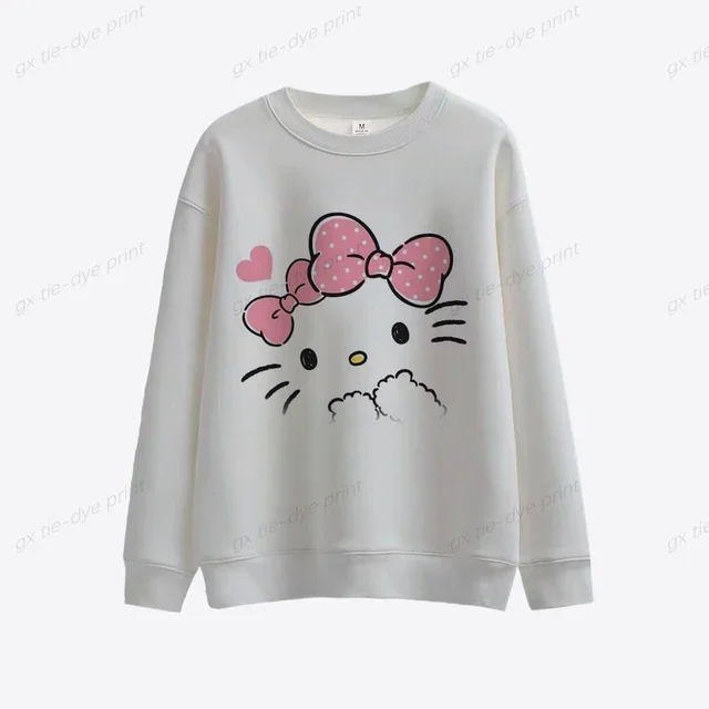 thumbnail image 1 of Sudadera con capucha para mujer, diseño de Hello Kitty, bonita, para primavera, otoño e invierno, informal, con dibujos animados, 1 of 5