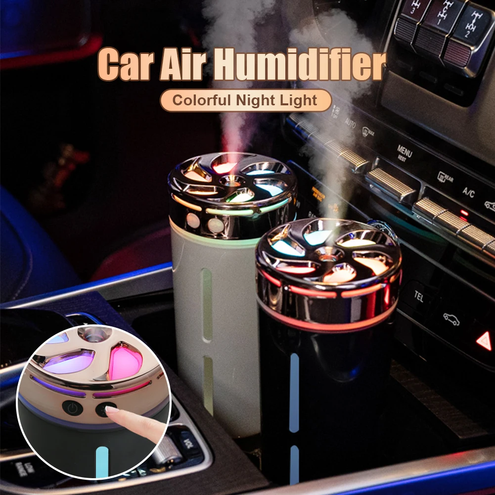 

300ml Car Air Humidifier USB Rechargeable Wireless Air Freshener With Colorful Night Light Aroma Diffuser For Car Home Office