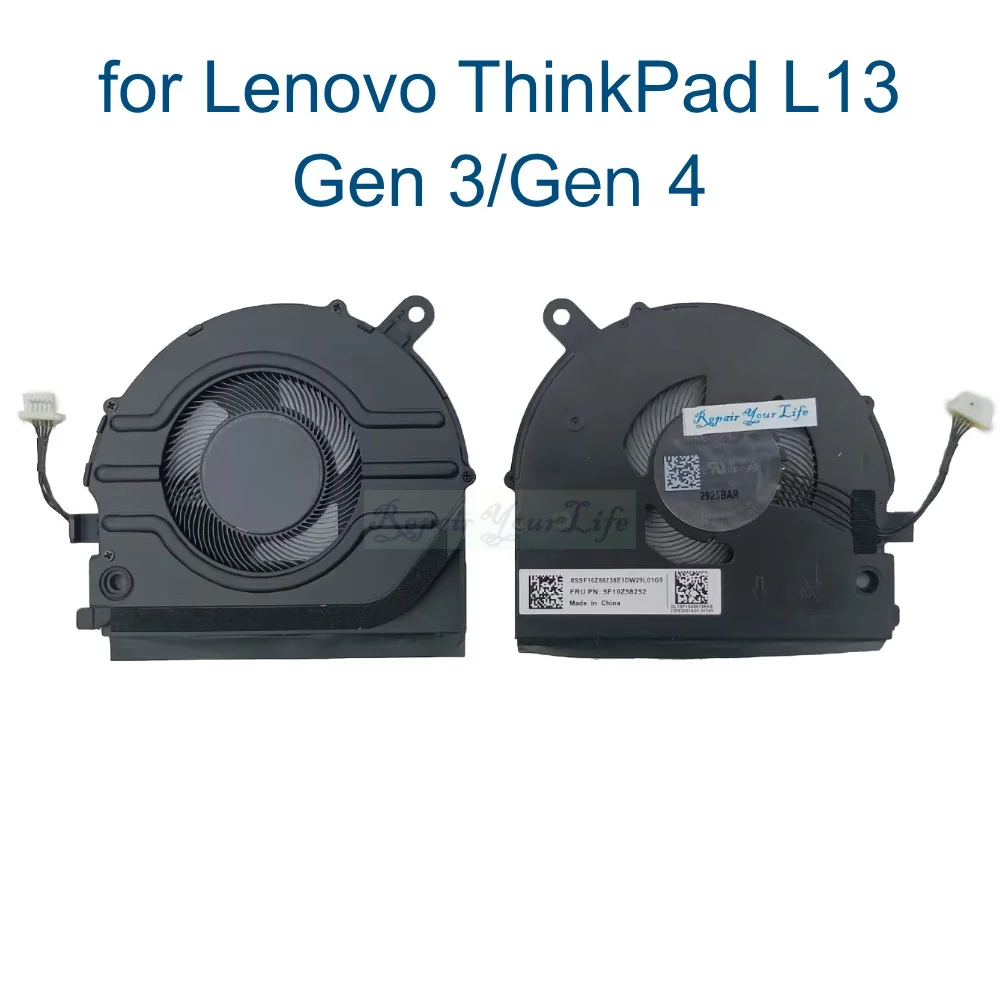 Laptop Cooling Fan for Lenovo L13 Gen 3 Gen 4 ThinkPad 21B3 21B4 21FN 21FQ Notebook PC CPU Cooler Radiator 5F10Z58252 5F10Z58251