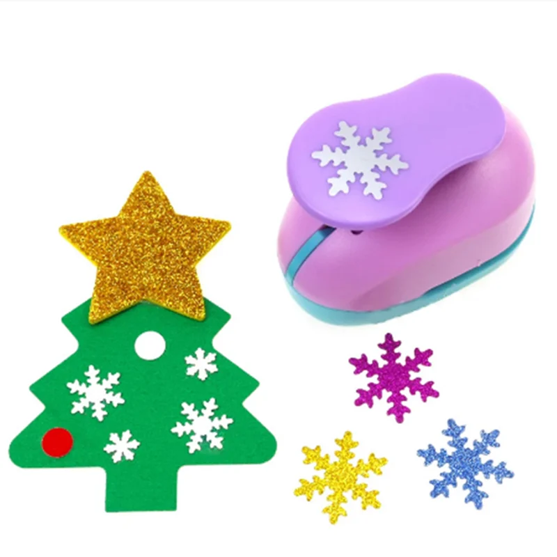 Worldoor 3 PCS (1.5,1,5/8) Snowflake Shape Craft Punch Scrapbook Paper  Cutter Eva Foam Hole Punch Tool for Christmas Party Arts Crafts Decorations