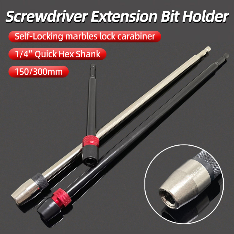 75/100/150/300mm Multiple sizes 1/4 Inch Hex Quick Release Electric Screwdriver Extension Bit Holder Extension Rod Hand Tools