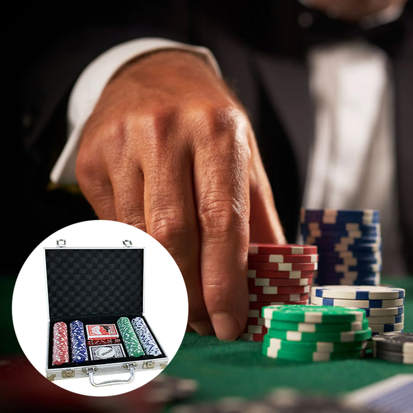 200PiecePokerChipSet11GramTexasHoldemGameSetWithPokers