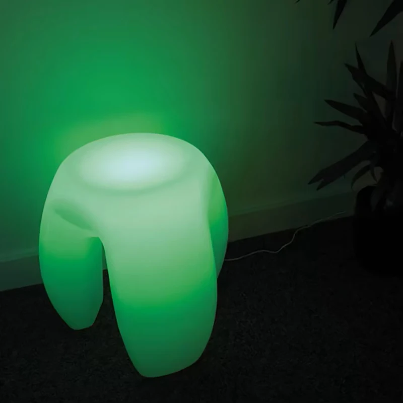 Outdoor Waterproof IP65, 40cm LED Coffee Bar Chair,Glowing Rechargeable Luminous Cube, Barstools With Remote Control, 1pc