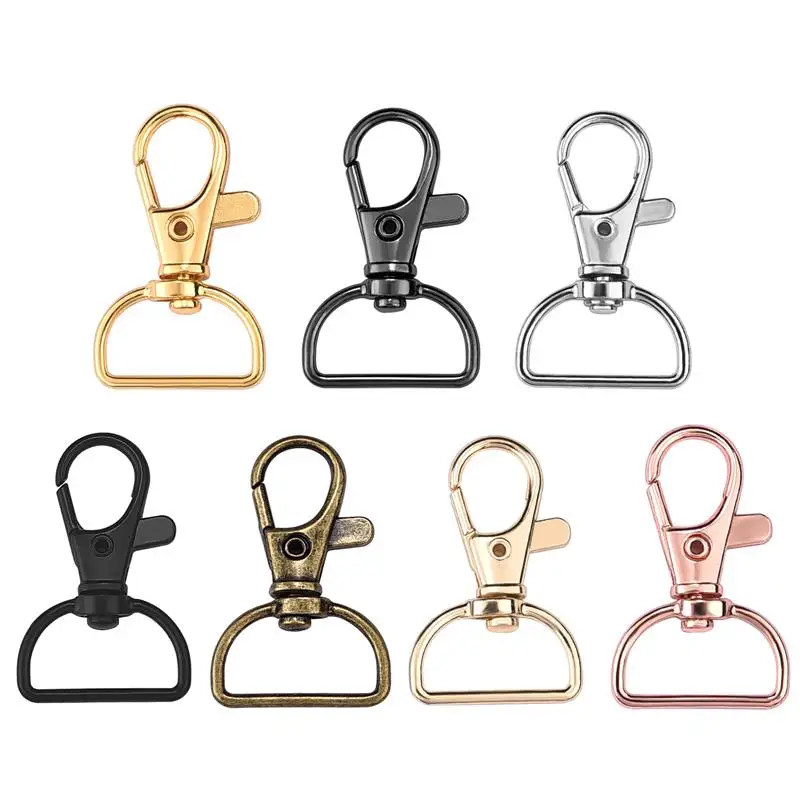 10Pcs Gold Swivel Clasps+ D Ring Buckles Bag Metal Strap Keychain