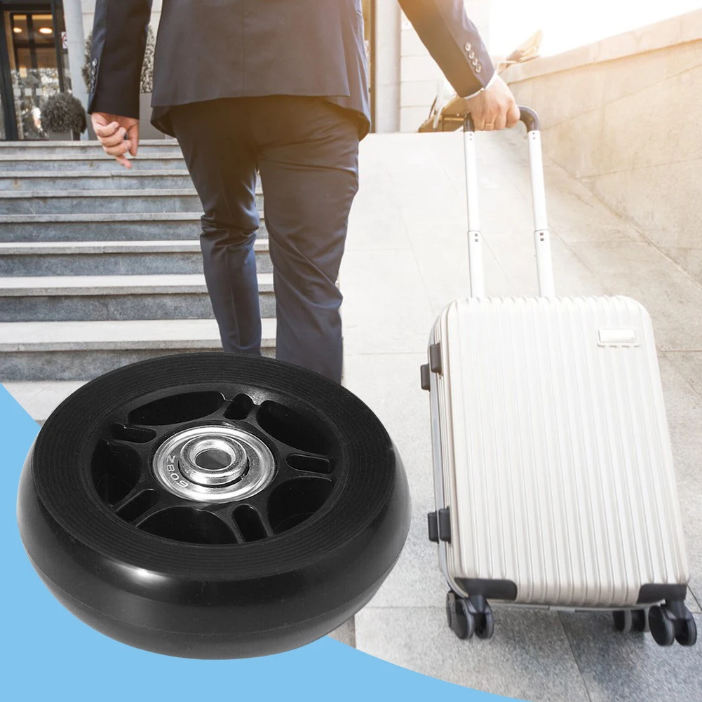 1 Pair Luggage Suitcase Replacement Wheels with Metal Bearings Axles Screw Rubber Casters Wear Resistant Deluxe Repair Tool