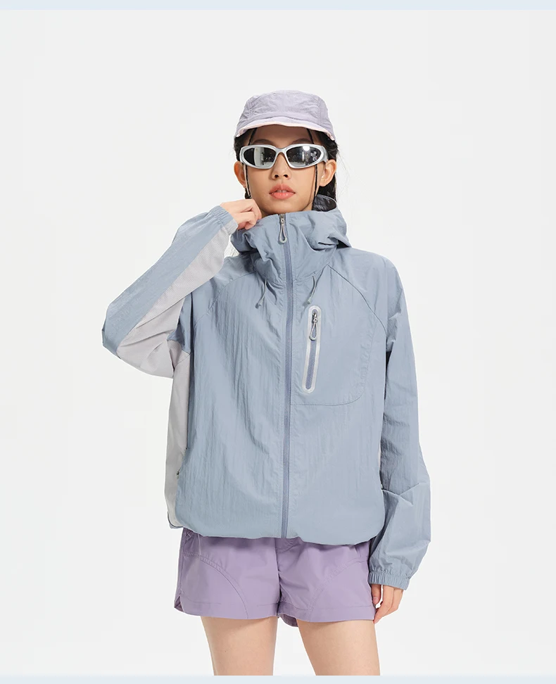 Women's Lightweight Hooded Hiking Jacket for Outdoor Layering