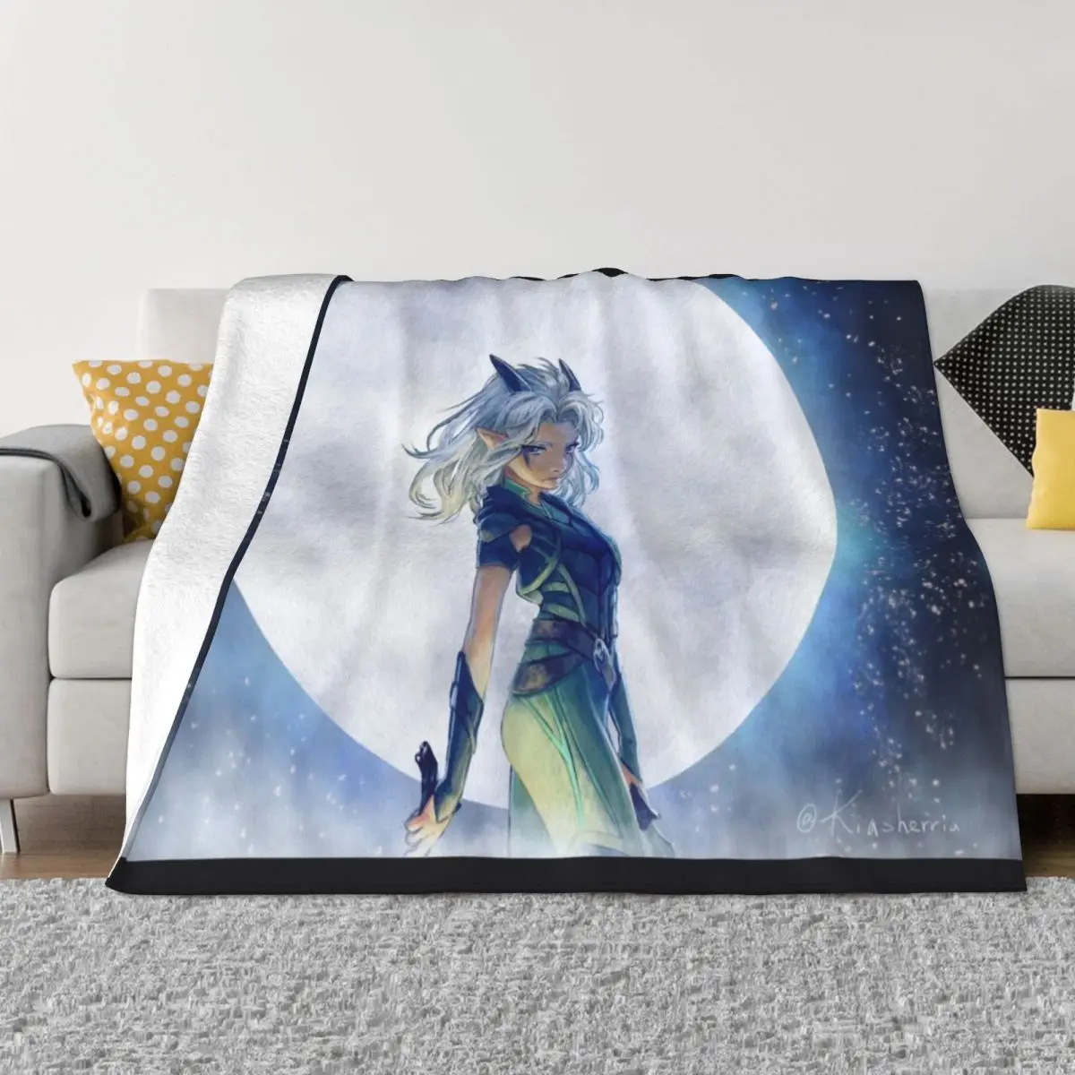 

Rayla and Moon Throw Blanket Quilt Personalized Gift Luxury Blankets