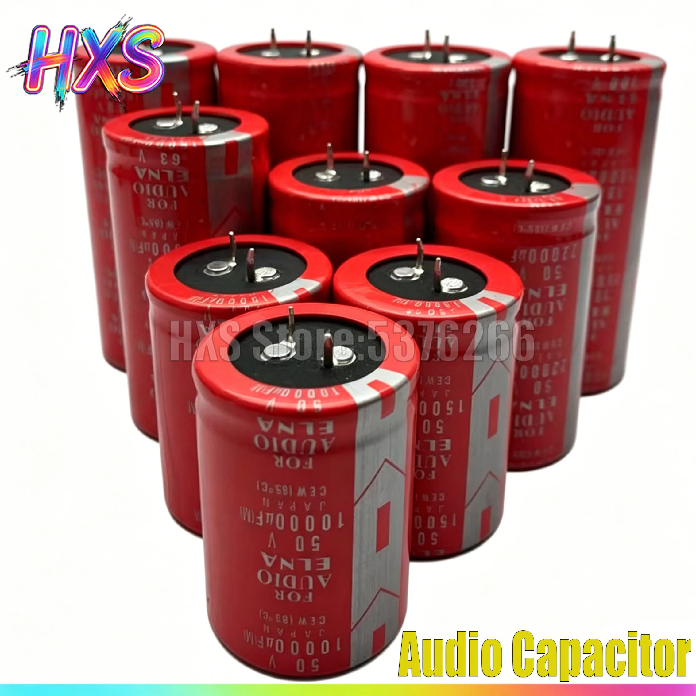 1PCS 레드 오디오 필터 50V/63V/80V/100V 10000UF 15000UF 35x60mm 35x50mm 35x70mm 35x80mm 블랙 알루미늄 전해 콘덴서