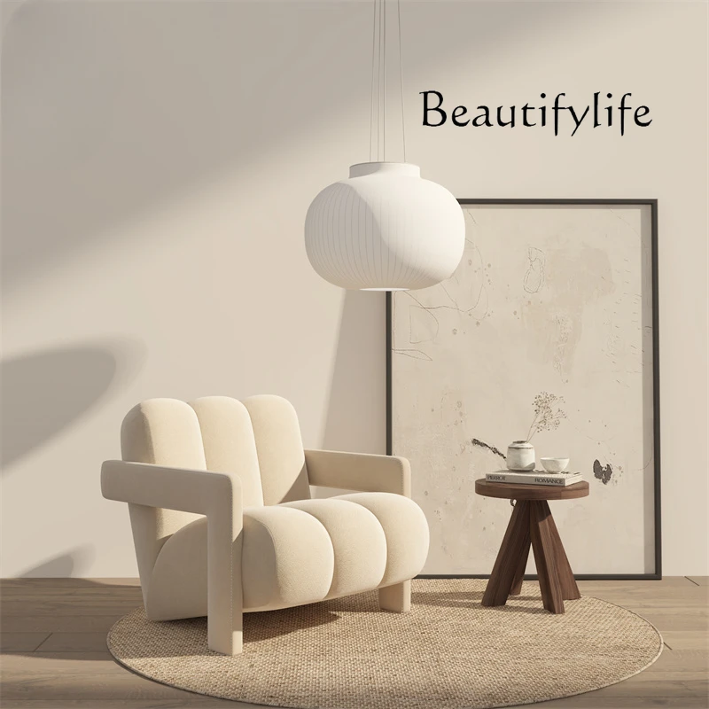 

Nordic Single Sofa Living Room Minimalist Fabric Silent Style Couch