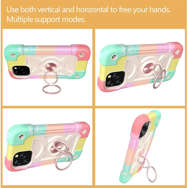360° Rotation Ring Armor Shockproof Protective Case - Durable PC+TPU Back Cover