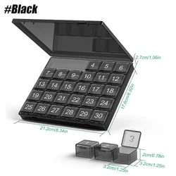 30 - Day Portable Pill Organizer with Large Compartments (Black)
