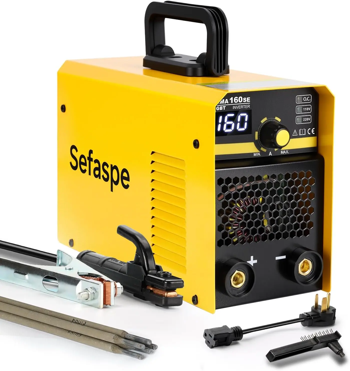 Digital Display 110V/220V Stick Welder, 160A ARC/Lift TIG with Synergic Control, IGBT Inverter Portable MMA Machine